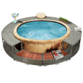 NNEVL Spa Surround Grey Poly Rattan-0