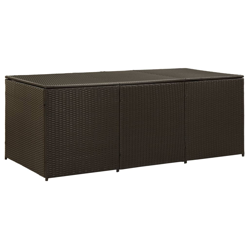 NNEVL Garden Storage Box Poly Rattan 180x90x75 cm Brown-0