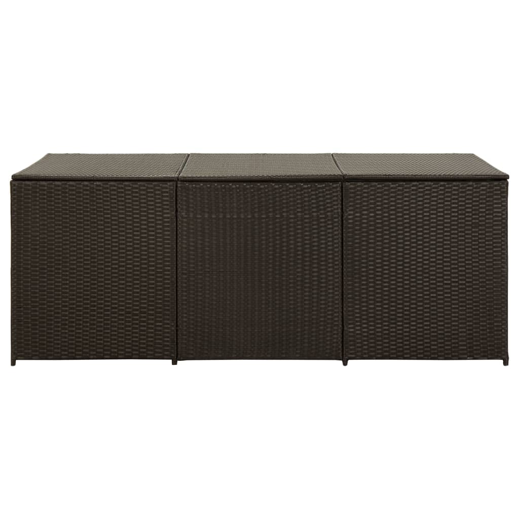 NNEVL Garden Storage Box Poly Rattan 180x90x75 cm Brown-1