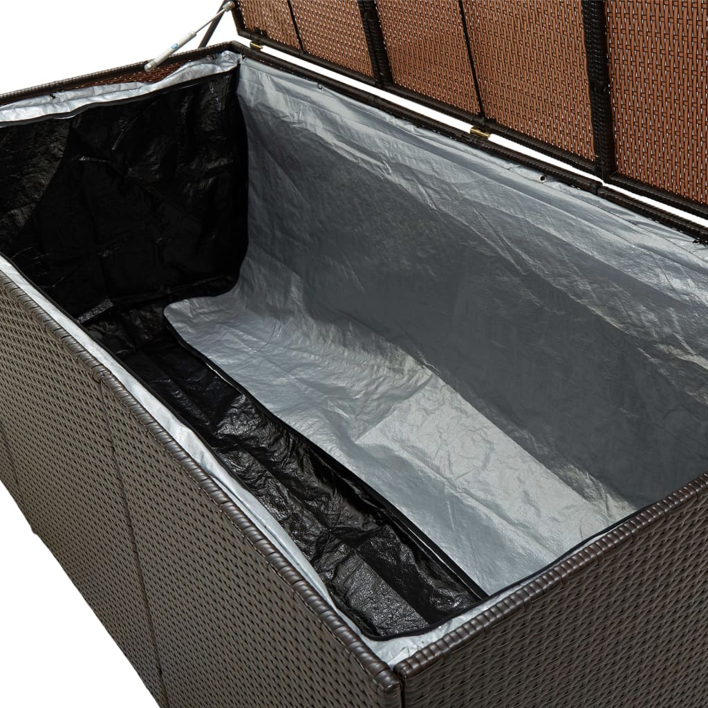 NNEVL Garden Storage Box Poly Rattan 180x90x75 cm Brown-4