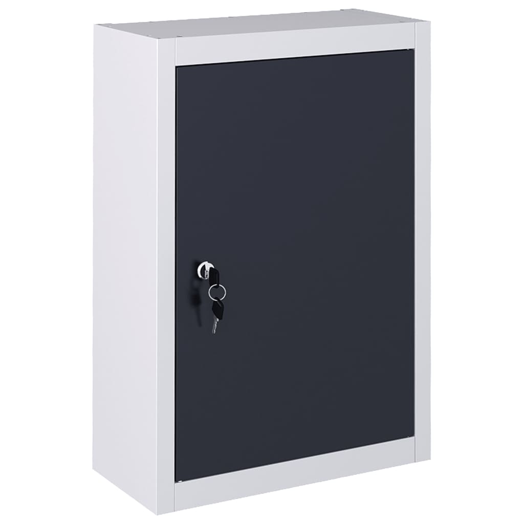 NNEVL Wall Mounted Tool Cabinet Industrial Style Metal Grey and Black-0
