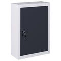 NNEVL Wall Mounted Tool Cabinet Industrial Style Metal Grey and Black-0