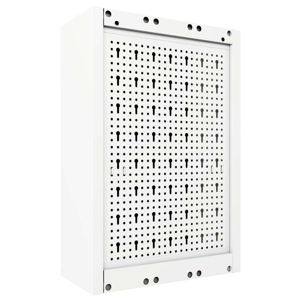 NNEVL Wall Mounted Tool Cabinet Industrial Style Metal Grey and Black-3