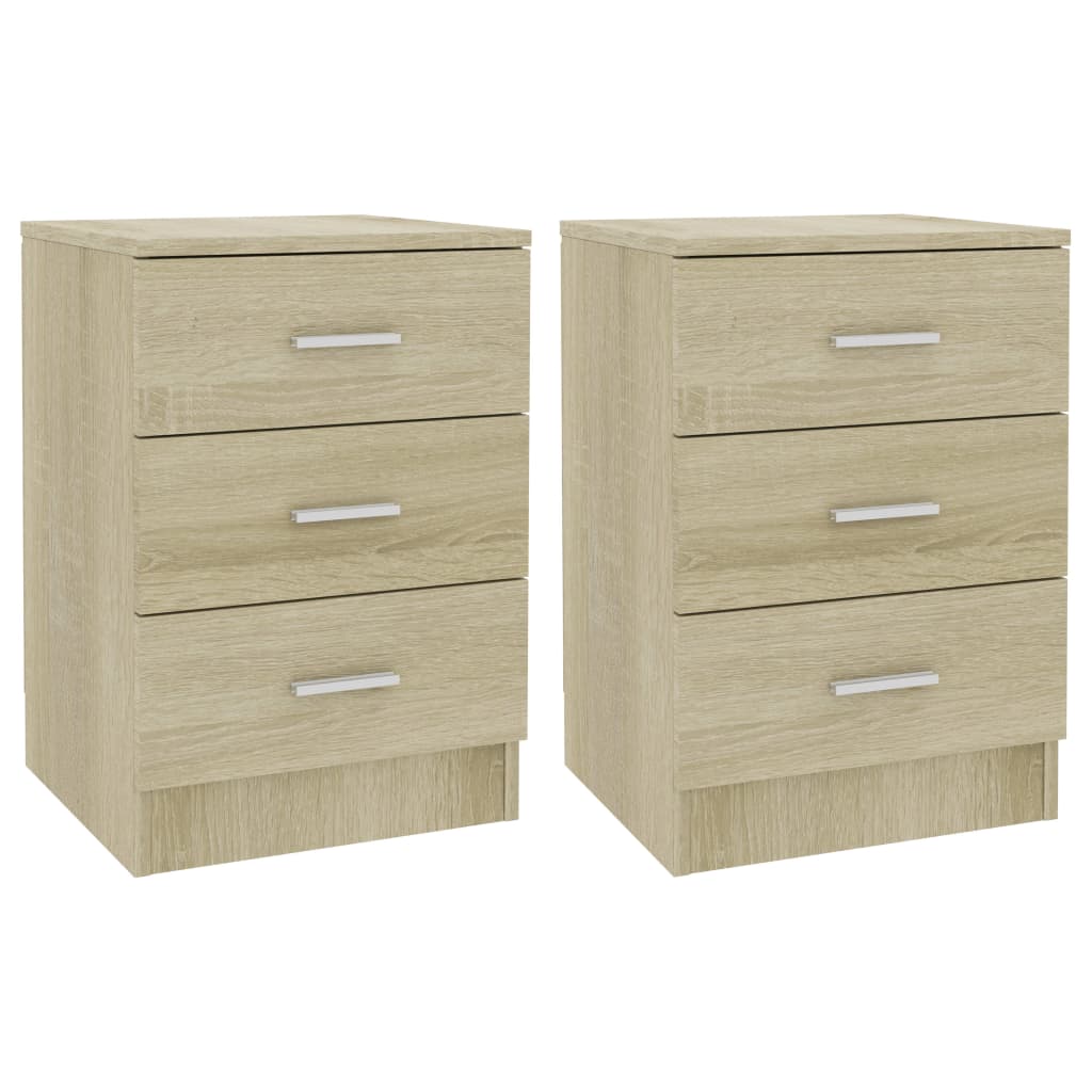 NNEVL Bedside Cabinets 2 pcs Sonoma Oak 38x35x56 cm Chipboard-1