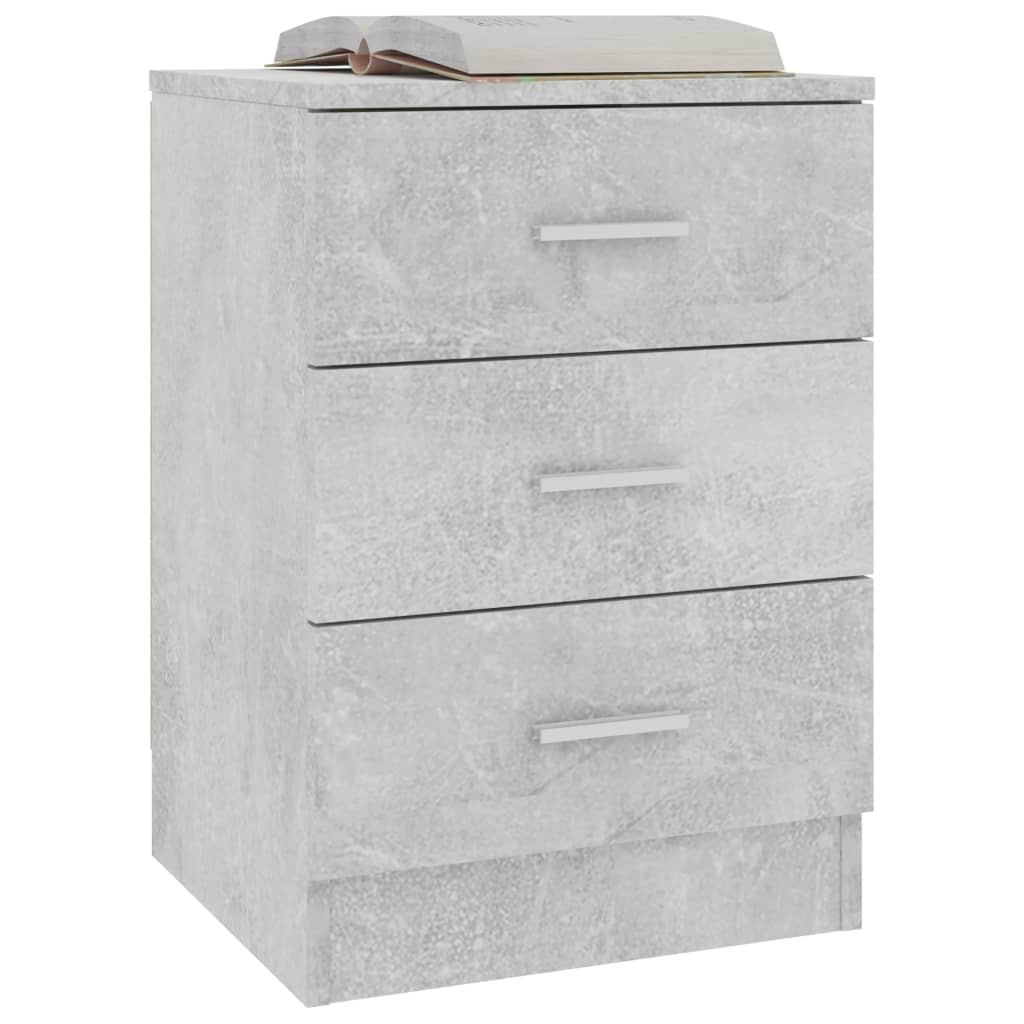 NNEVL Bedside Cabinet Concrete Grey 38x35x56 cm Chipboard-2