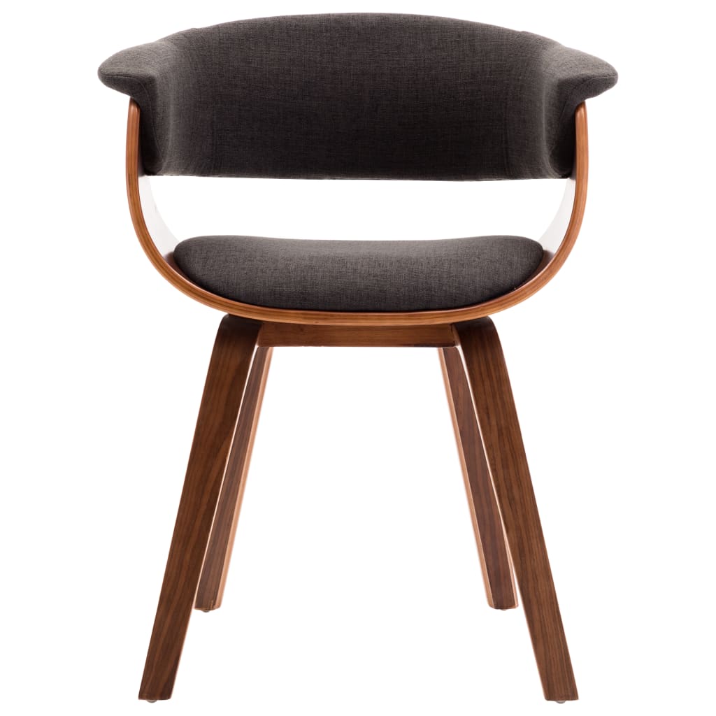 NNEVL Dining Chairs 4 pcs Grey Bent Wood and Fabric-2