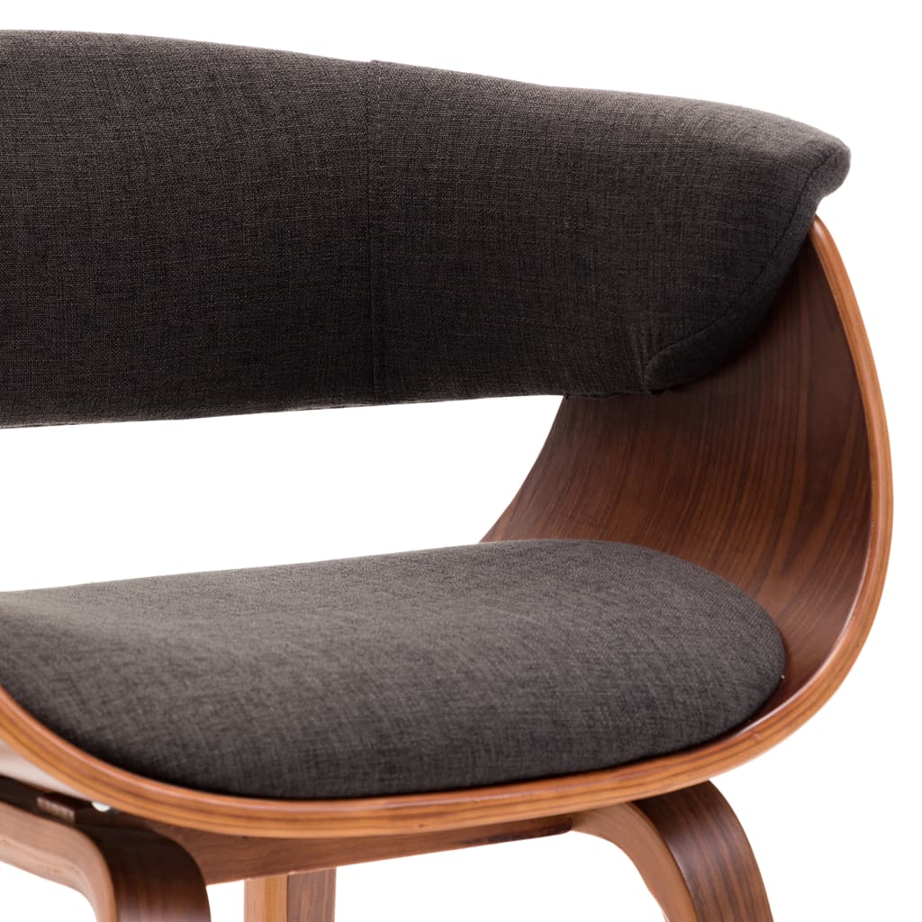 NNEVL Dining Chairs 4 pcs Grey Bent Wood and Fabric-3