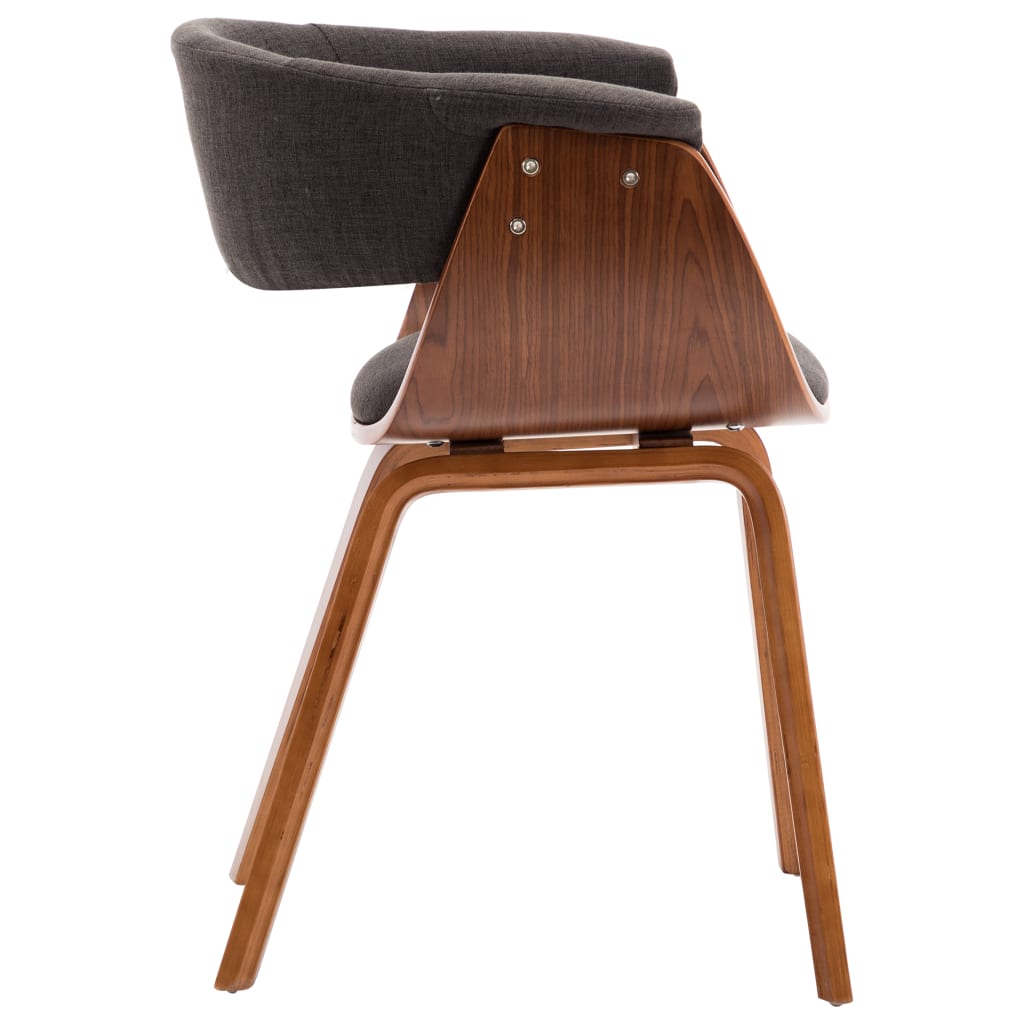 NNEVL Dining Chairs 4 pcs Grey Bent Wood and Fabric-4