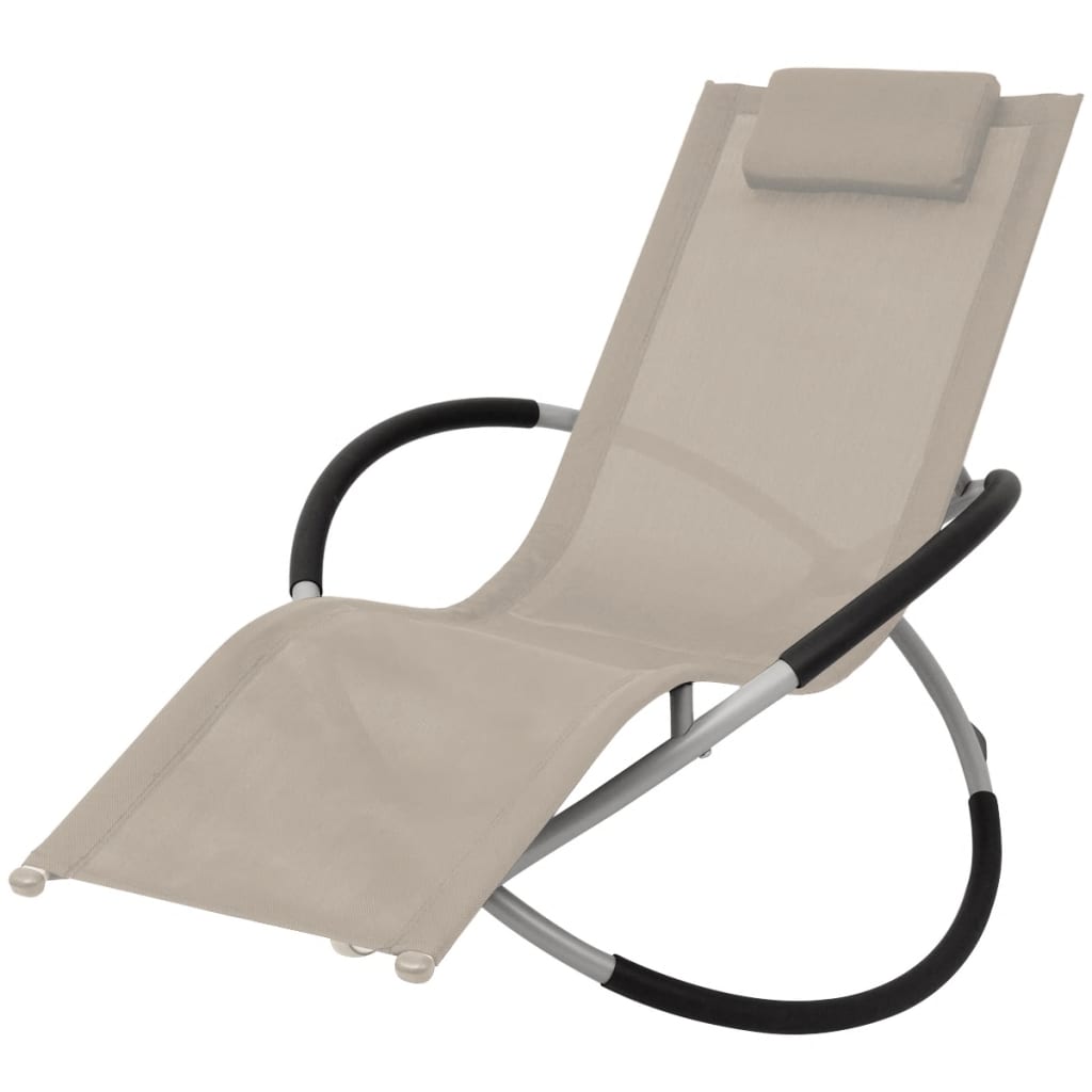 NNEVL Outdoor Geometrical Sun Lounger Steel Cream-0