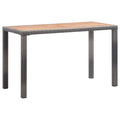 NNEVL Garden Table Grey 190x90x75 cm Poly Rattan and Solid Acacia Wood-0