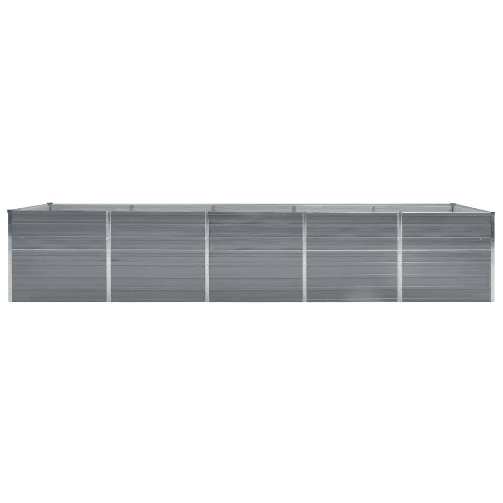 NNEVL Garden Raised Bed Galvanised Steel 400x80x45 cm Grey-2