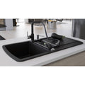 NNEVL Granite Kitchen Sink Double Basin Black-0
