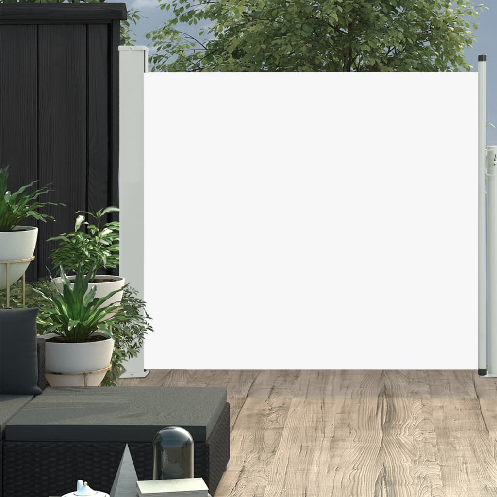 NNEVL Patio Retractable Side Awning 100x300 cm Cream-0