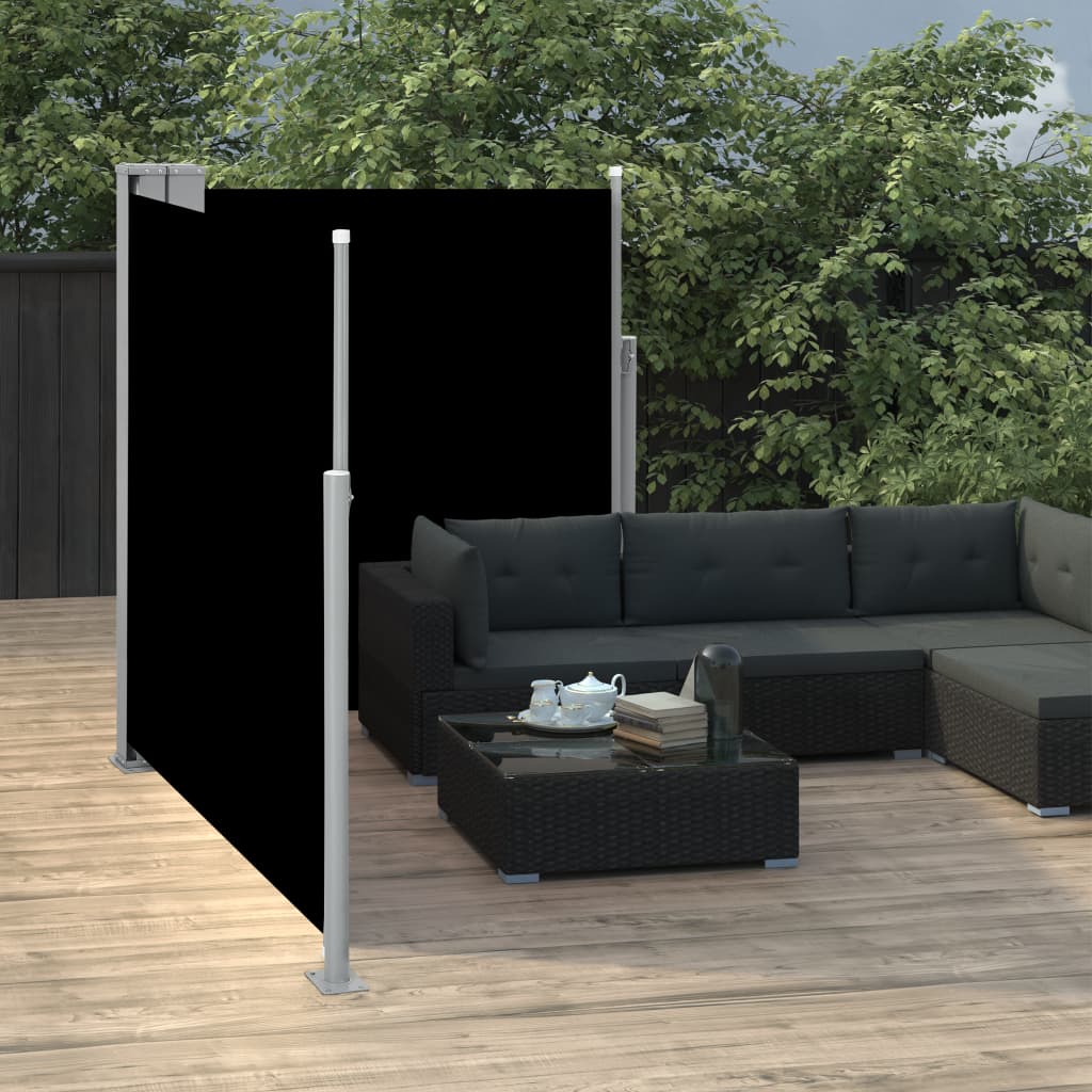 NNEVL Retractable Side Awning Black 140x600 cm-2