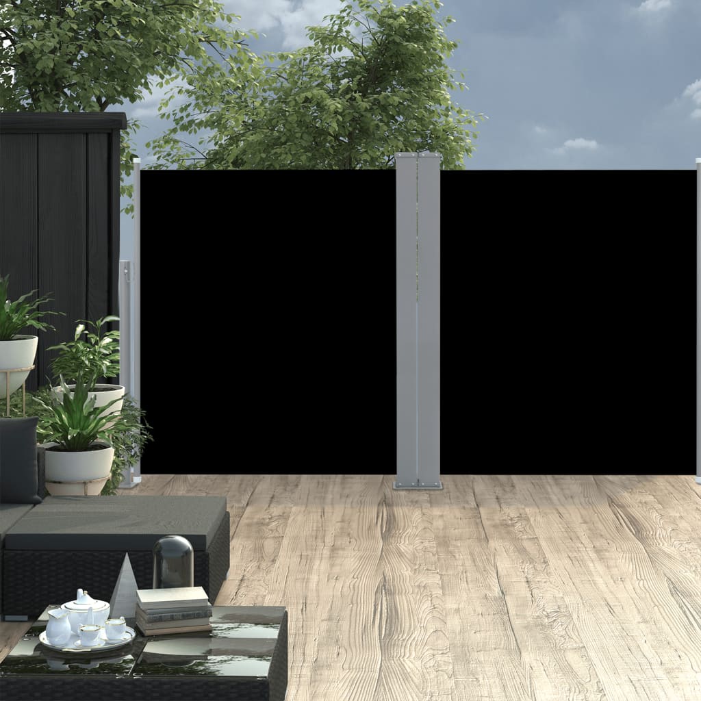 NNEVL Retractable Side Awning Black 140x600 cm-0