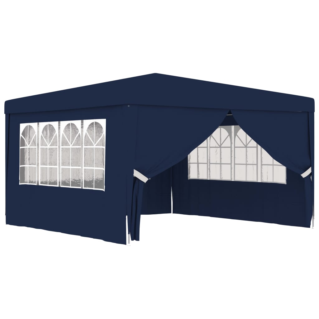NNEVL Professional Party Tent with Side Walls 4x4 m Blue 90 g/m²-0