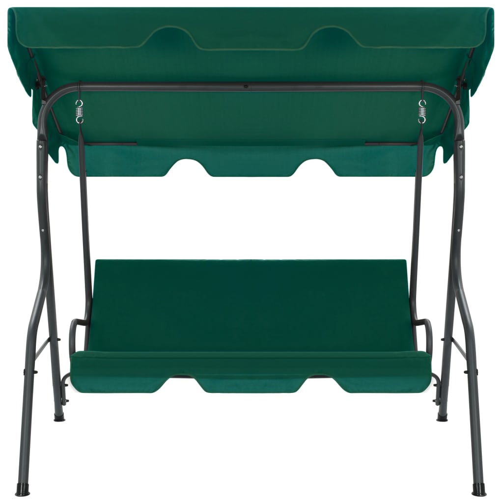 NNEVL Garden Swing Bench Green 170x110x153 cm Fabric-1