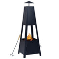 NNEVL Fire Pit Black 35x35x99 cm Steel-0