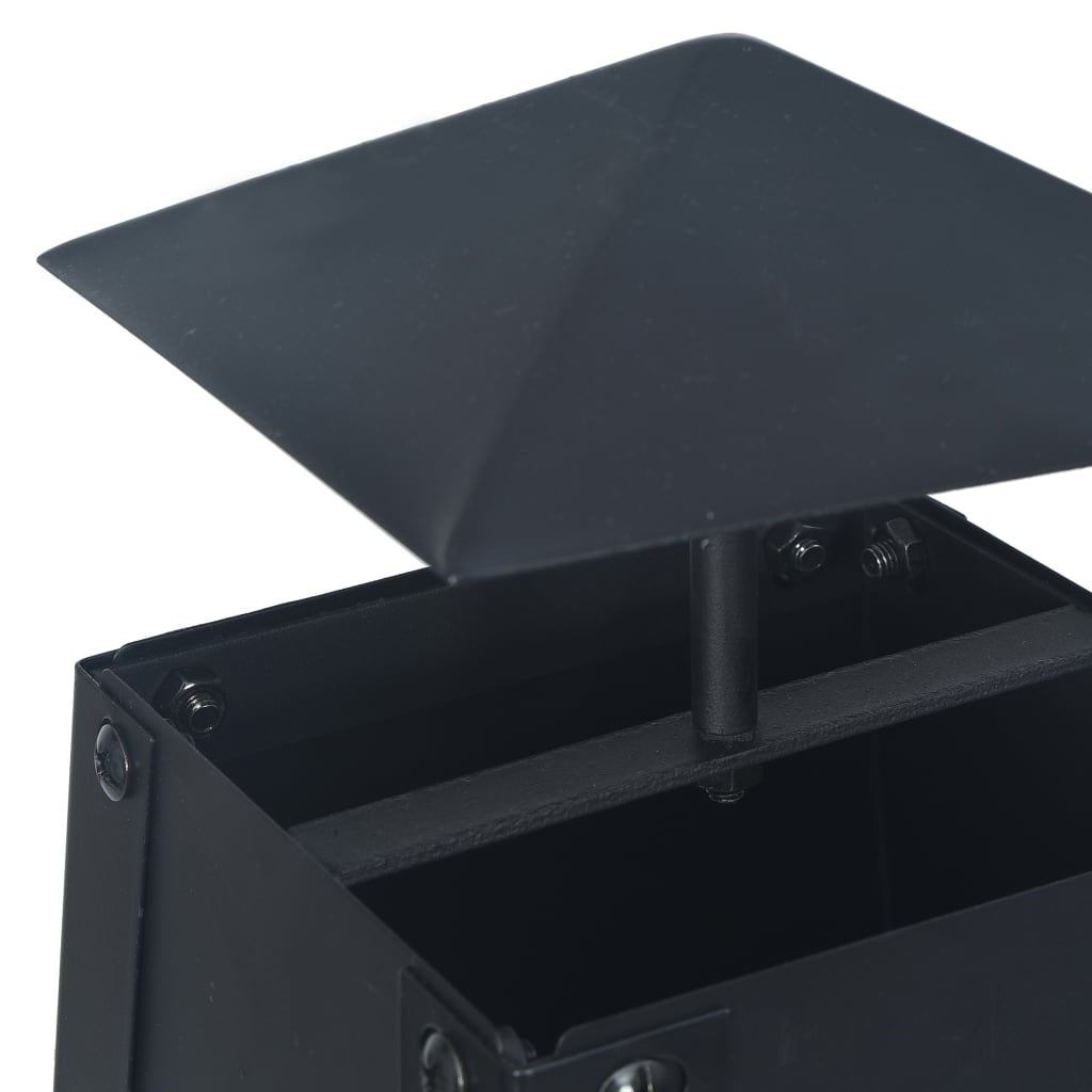 NNEVL Fire Pit Black 35x35x99 cm Steel-3