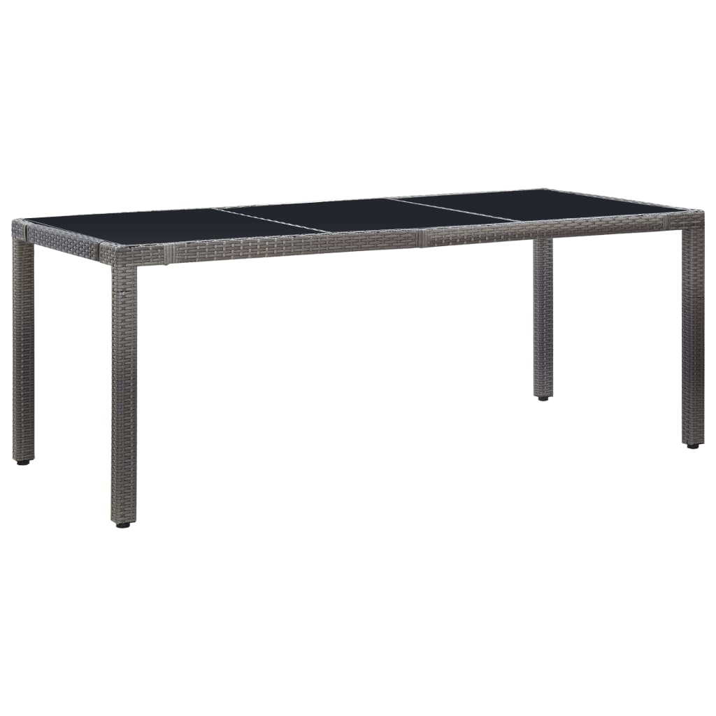 NNEVL 9 Piece Outdoor Dining Set Poly Rattan Grey-1