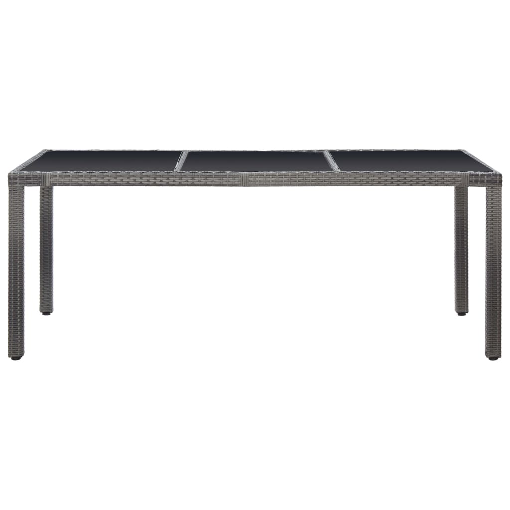 NNEVL 9 Piece Outdoor Dining Set Poly Rattan Grey-2