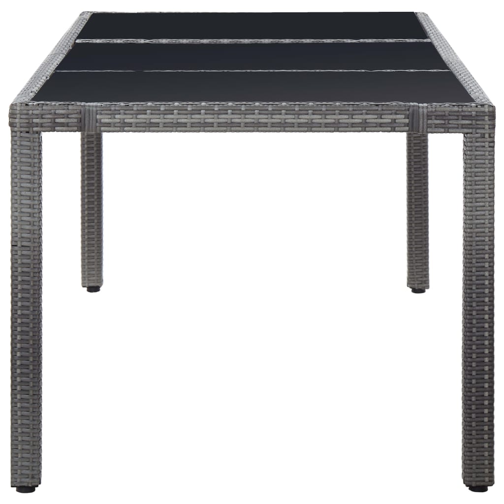 NNEVL 9 Piece Outdoor Dining Set Poly Rattan Grey-3
