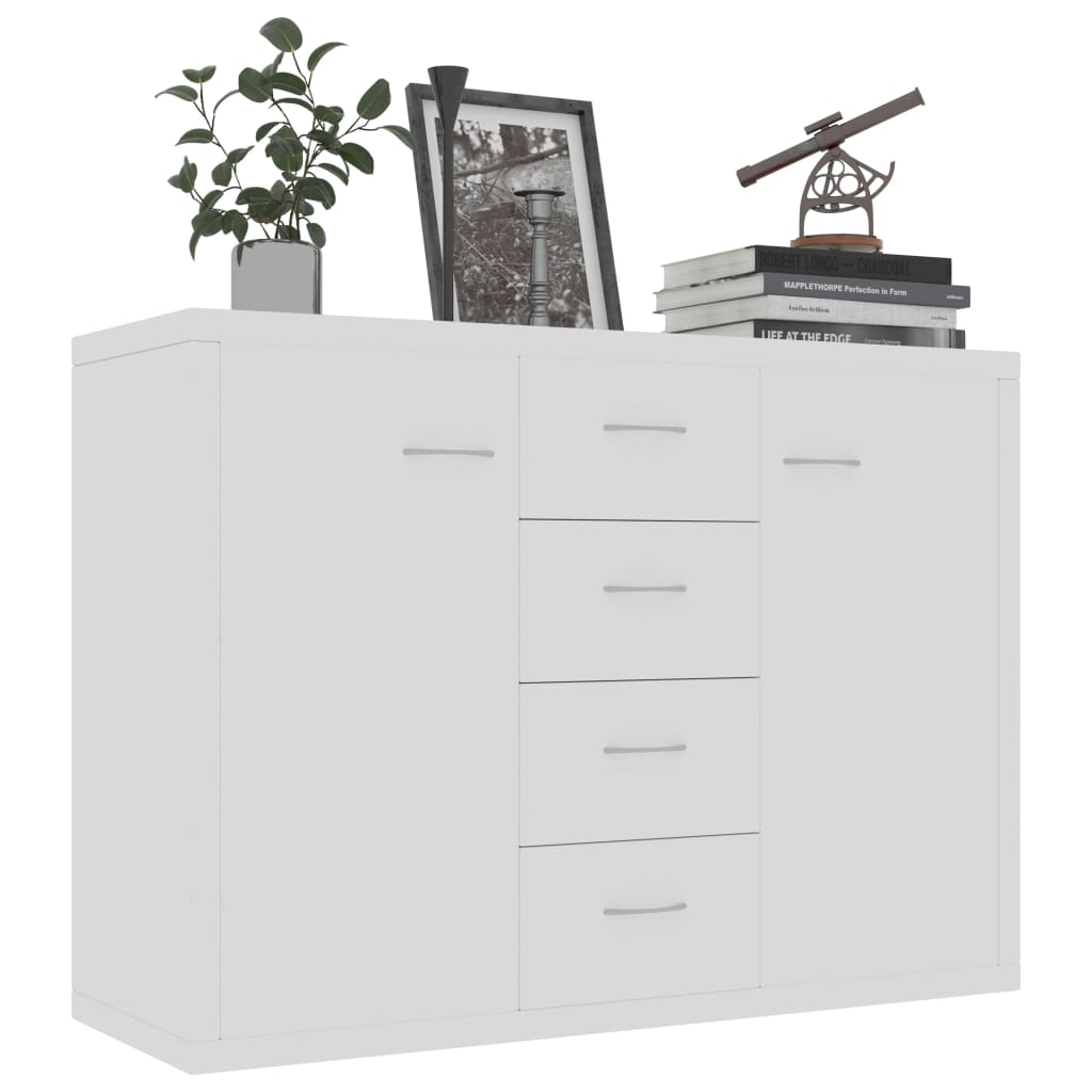 NNEVL Sideboard White 88x30x65 cm Chipboard-2