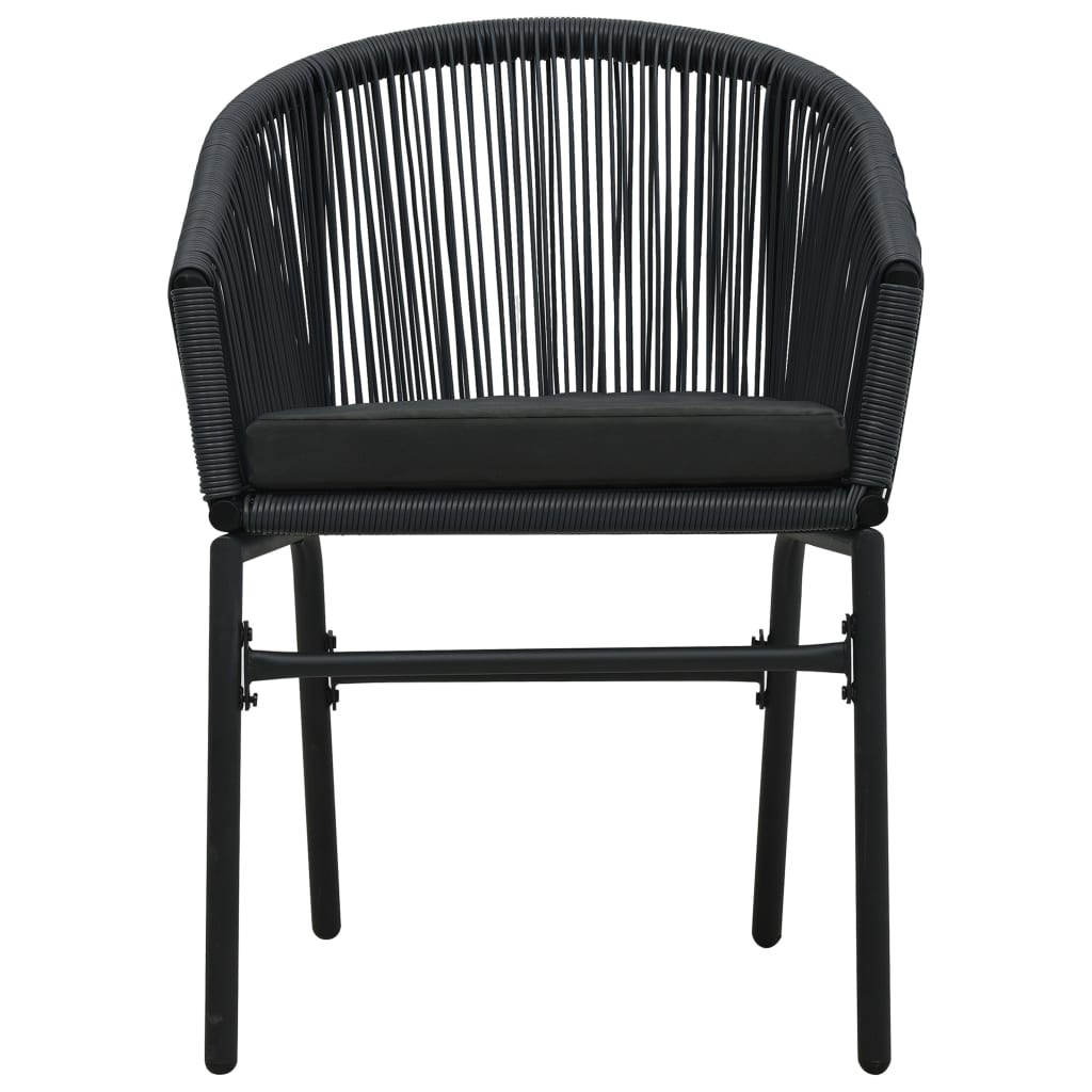 NNEVL Garden Chairs 2 pcs Black PE Rattan-2
