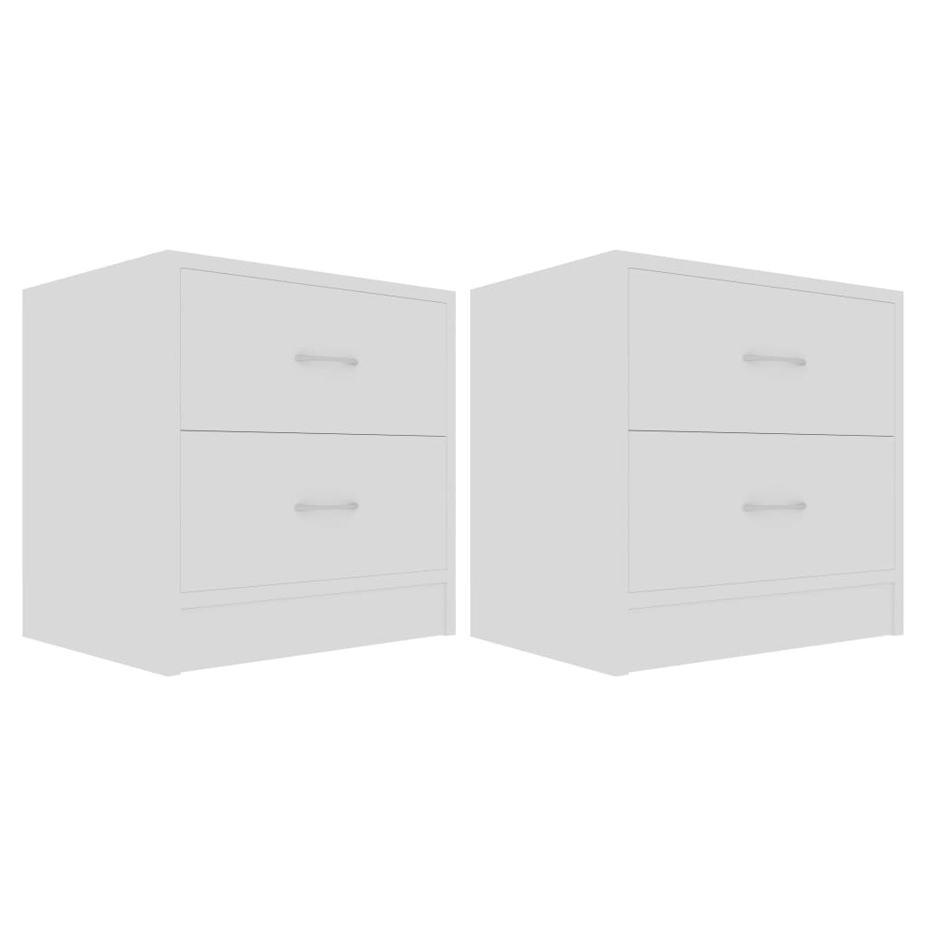 NNEVL Bedside Cabinets 2 pcs White 40x30x40 cm Chipboard-1