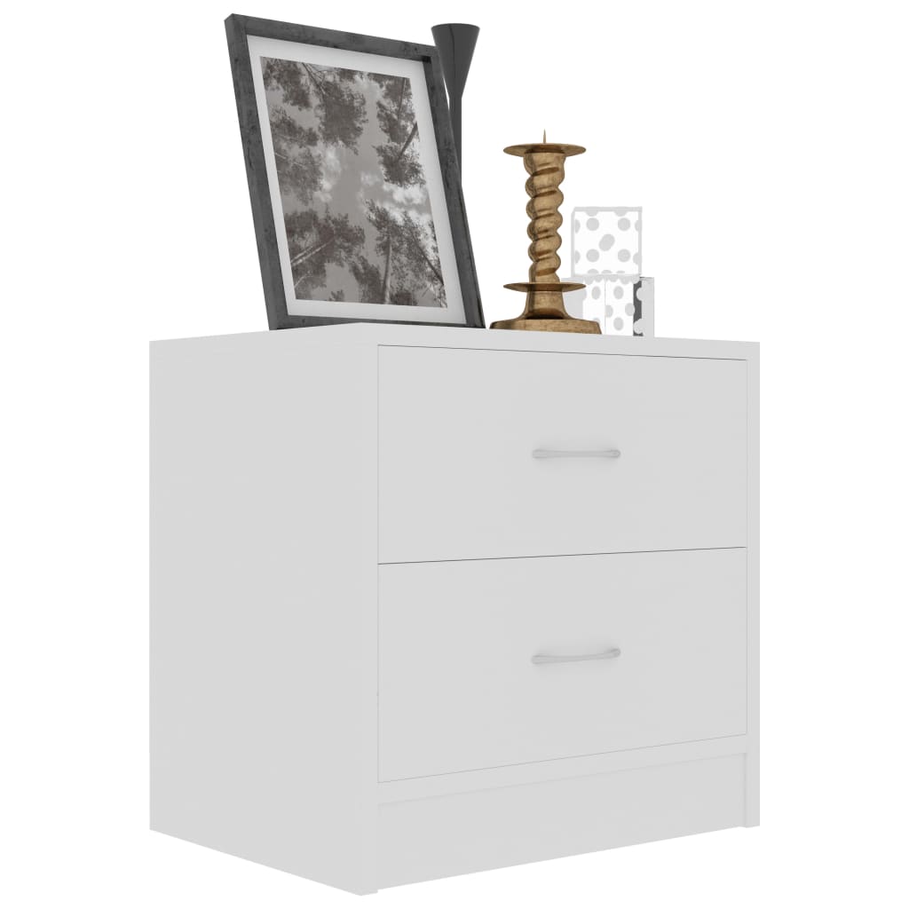 NNEVL Bedside Cabinets 2 pcs White 40x30x40 cm Chipboard-2