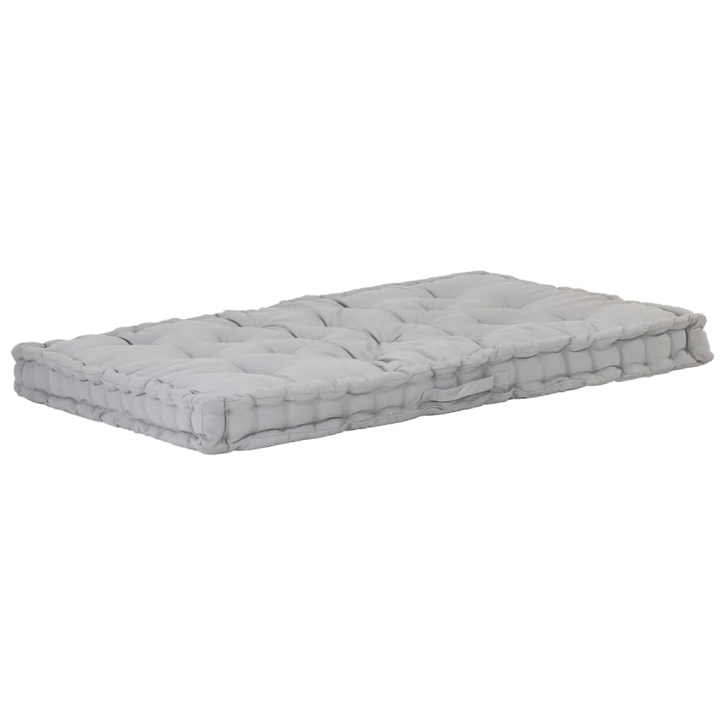 NNEVL Pallet Floor Cushion Cotton 120x80x10 cm Grey-0