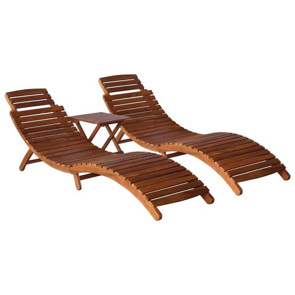 NNEVL 3 Piece Sunlounger with Tea Table Solid Wood Acacia-0