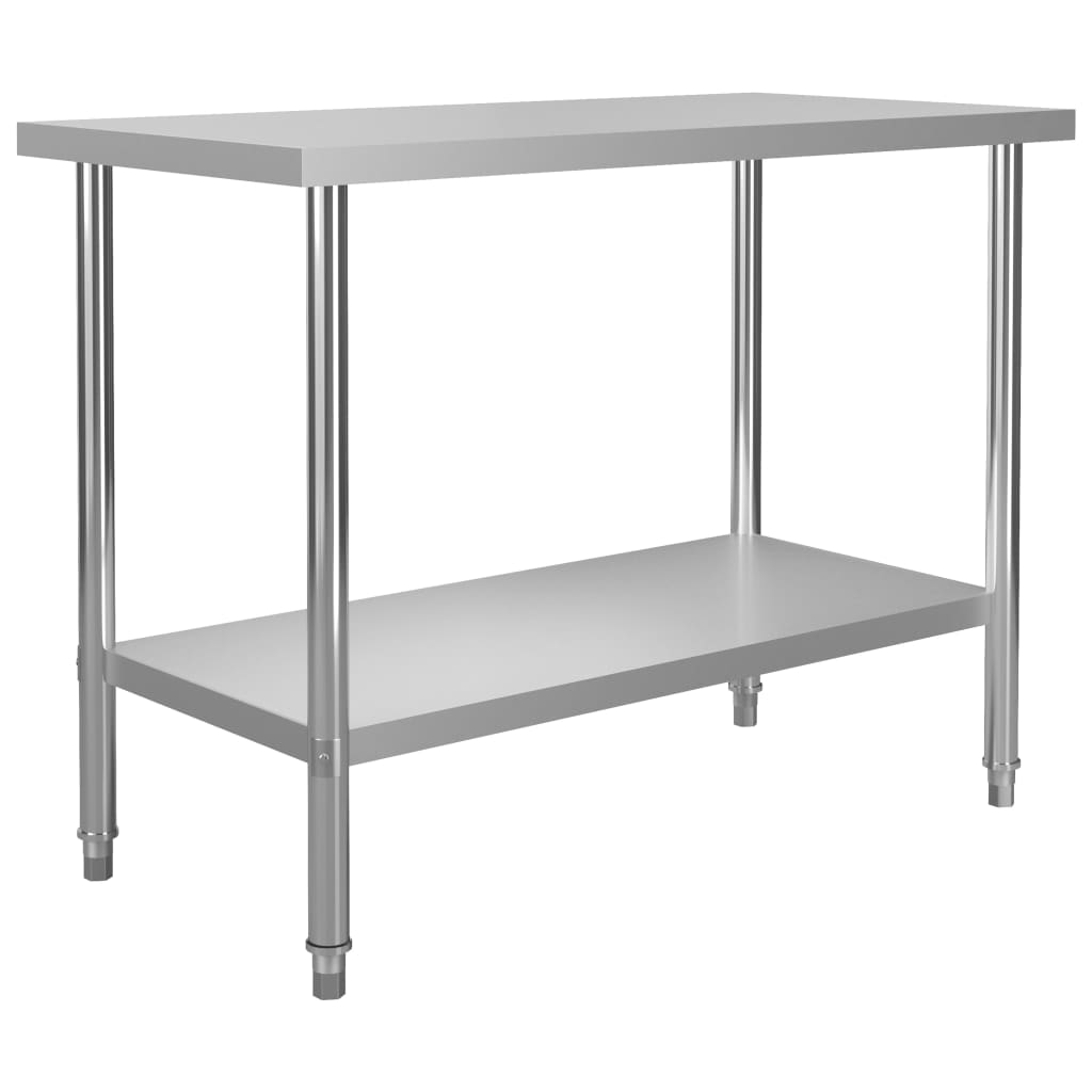 NNEVL Kitchen Work Table 120x60x85 cm Stainless Steel-0