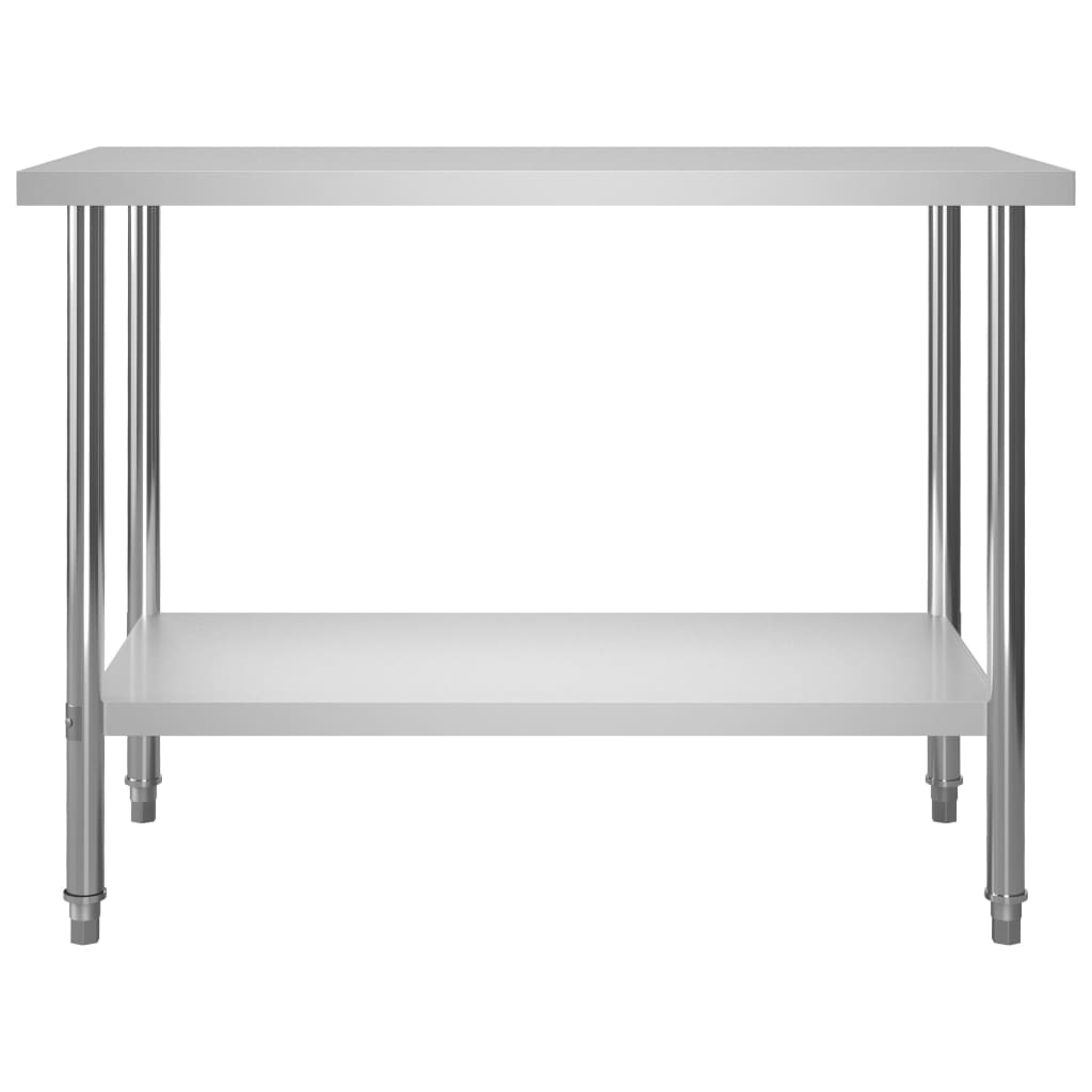 NNEVL Kitchen Work Table 120x60x85 cm Stainless Steel-2
