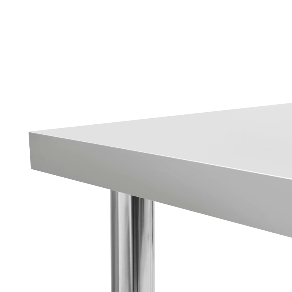 NNEVL Kitchen Work Table 120x60x85 cm Stainless Steel-4