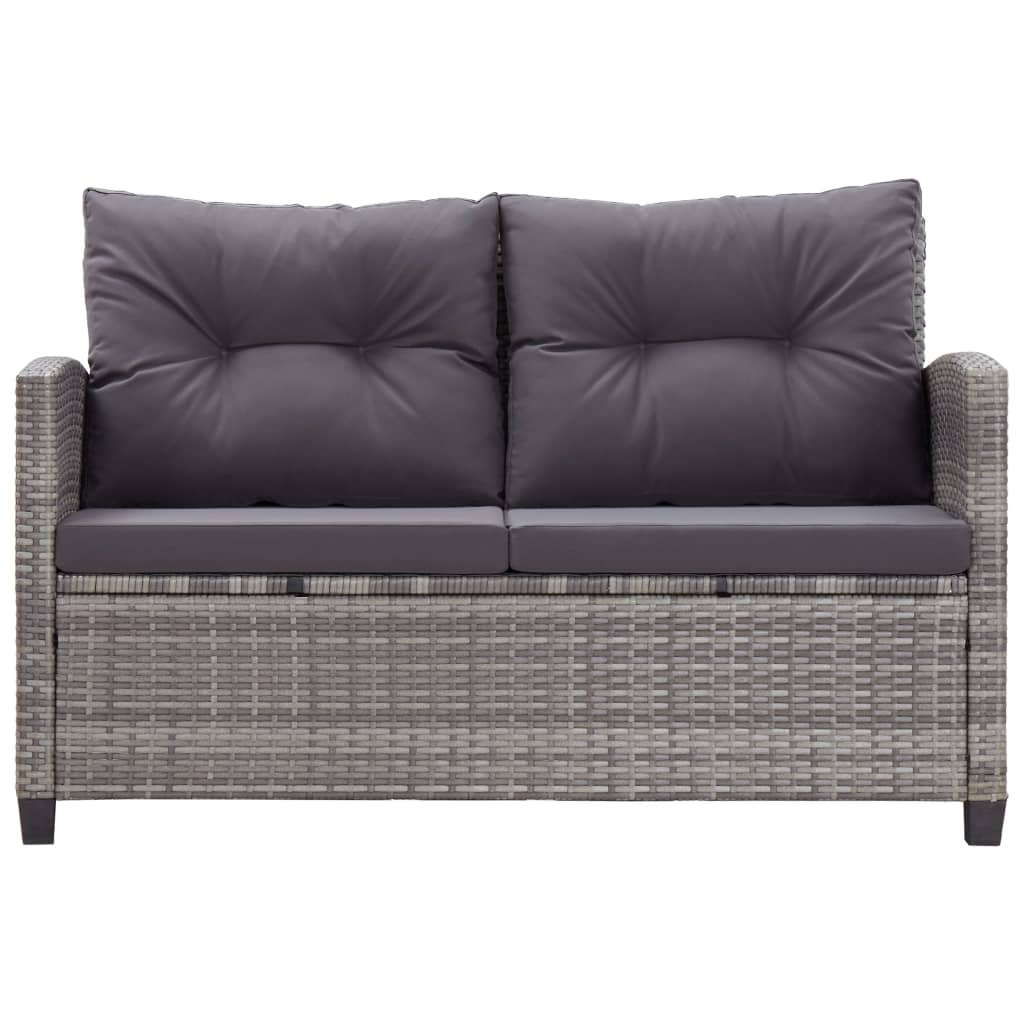 NNEVL 6 Piece Garden Sofa Set with Cushions Poly Rattan Dark Grey-2