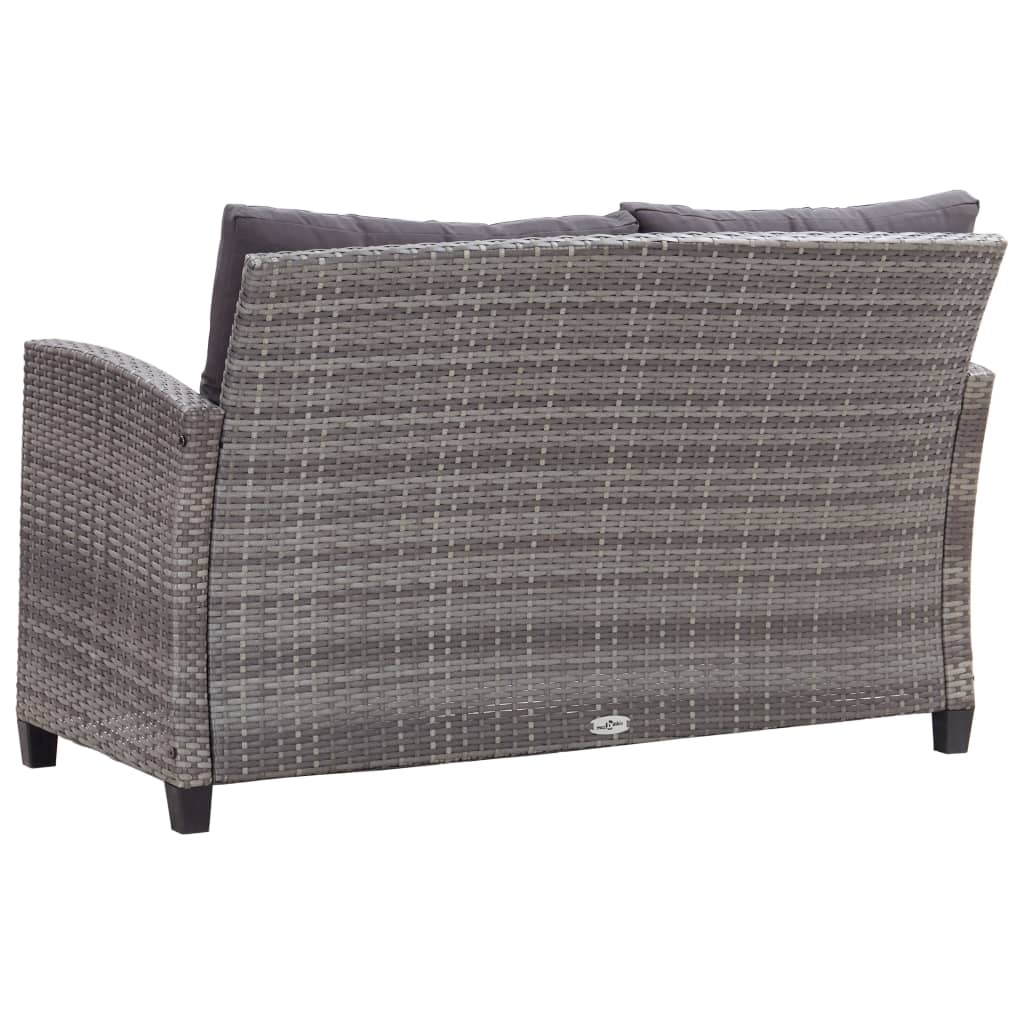 NNEVL 6 Piece Garden Sofa Set with Cushions Poly Rattan Dark Grey-3