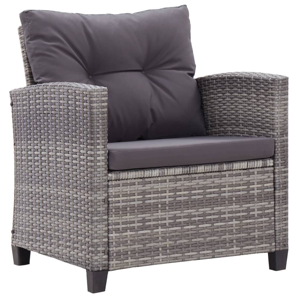 NNEVL 6 Piece Garden Sofa Set with Cushions Poly Rattan Dark Grey-4