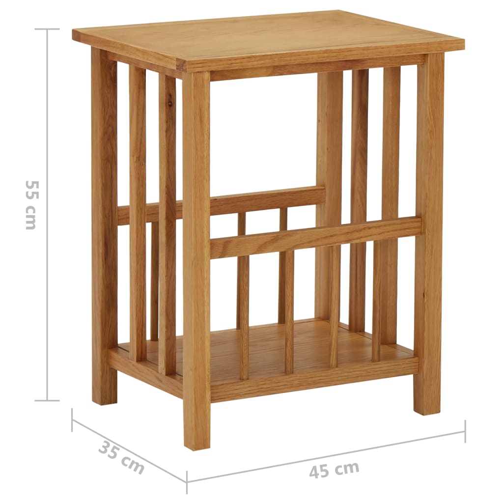 NNEVL Magazine Table 45x35x55 cm Solid Oak Wood-4