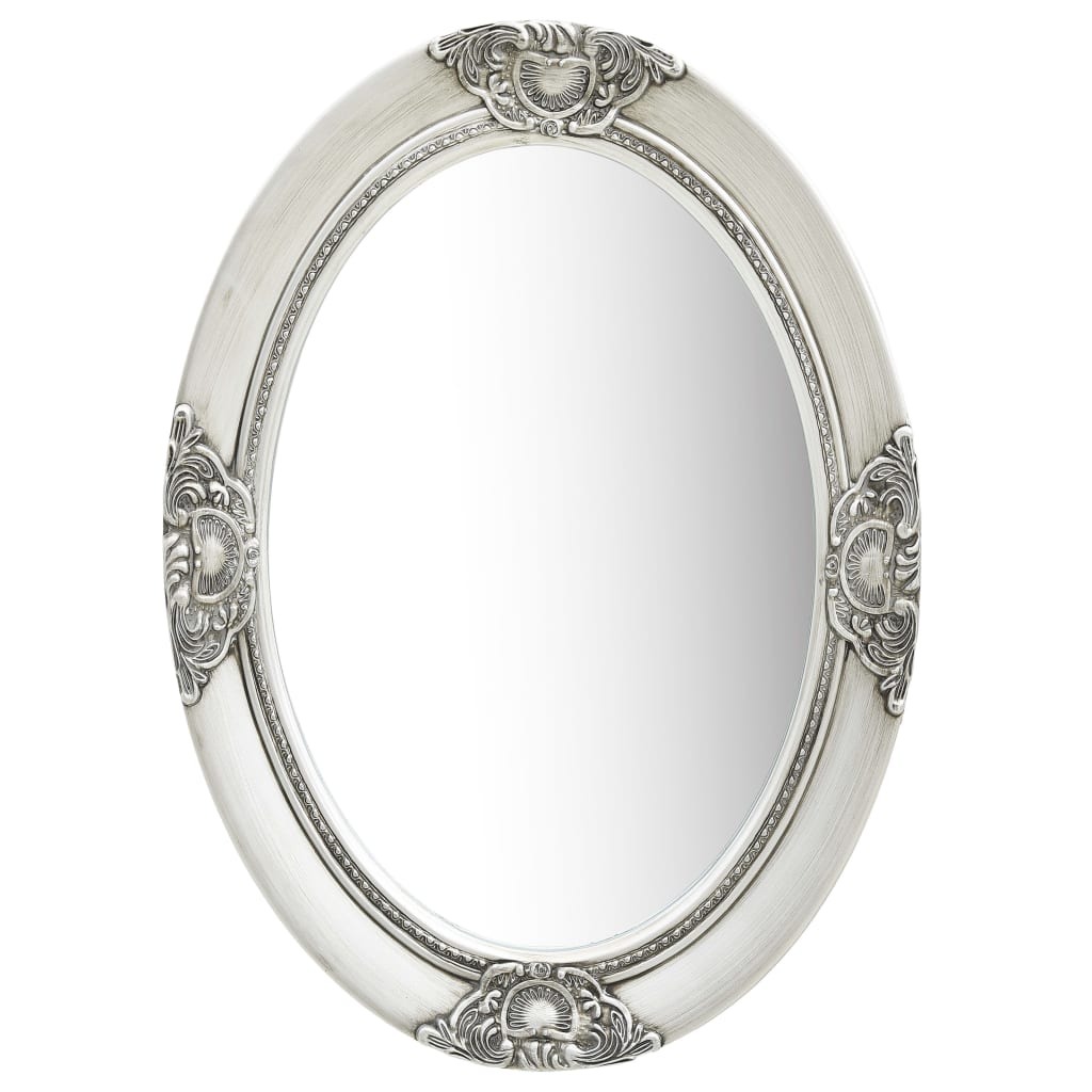 NNEVL Wall Mirror Baroque Style 50x70 cm Silver-0