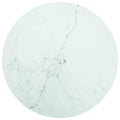 NNEVL Table Top White Ø80x1 cm Tempered Glass with Marble Design-0