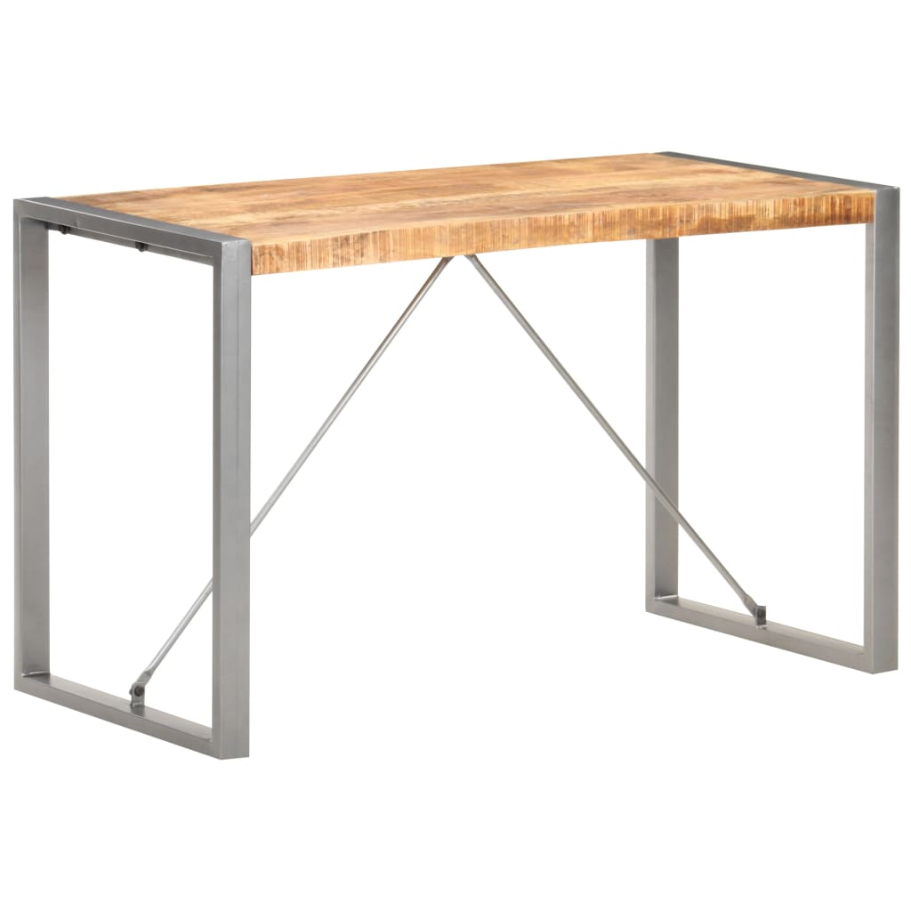 NNEVL Dining Table 120x60x75 cm Solid Rough Mango Wood-0
