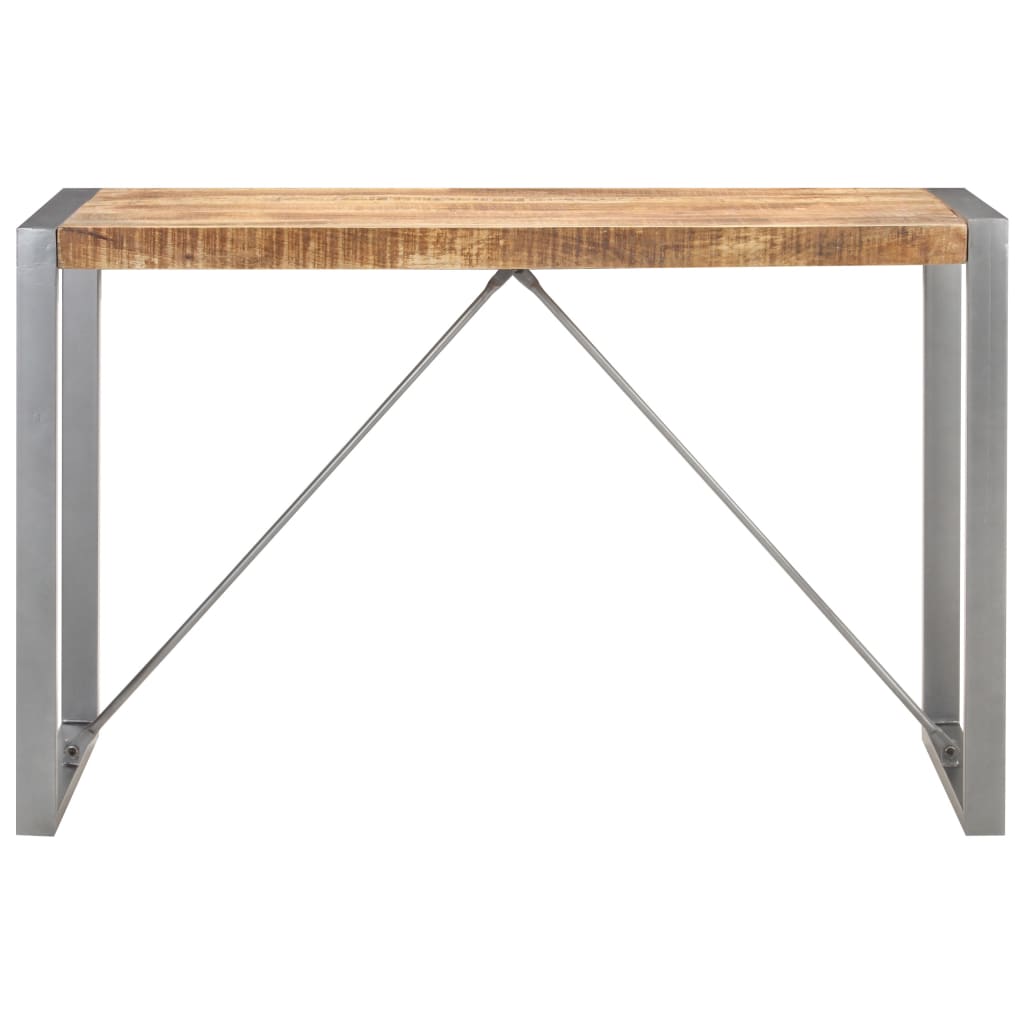 NNEVL Dining Table 120x60x75 cm Solid Rough Mango Wood-1