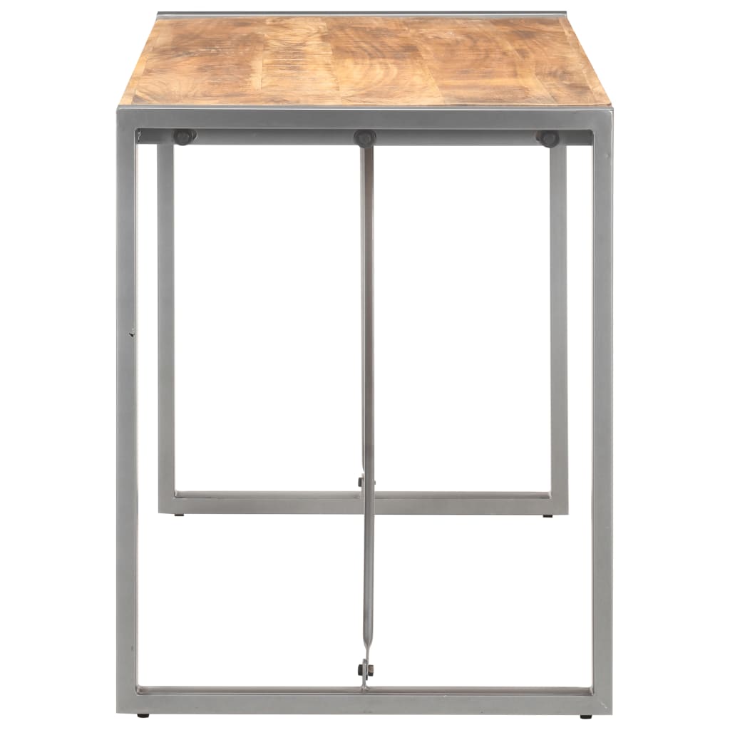NNEVL Dining Table 120x60x75 cm Solid Rough Mango Wood-2