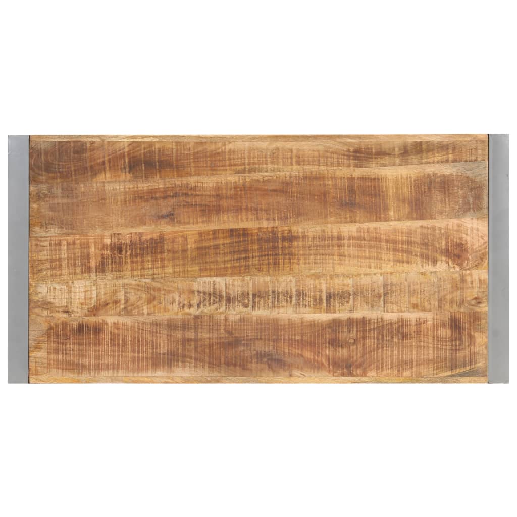 NNEVL Dining Table 120x60x75 cm Solid Rough Mango Wood-3