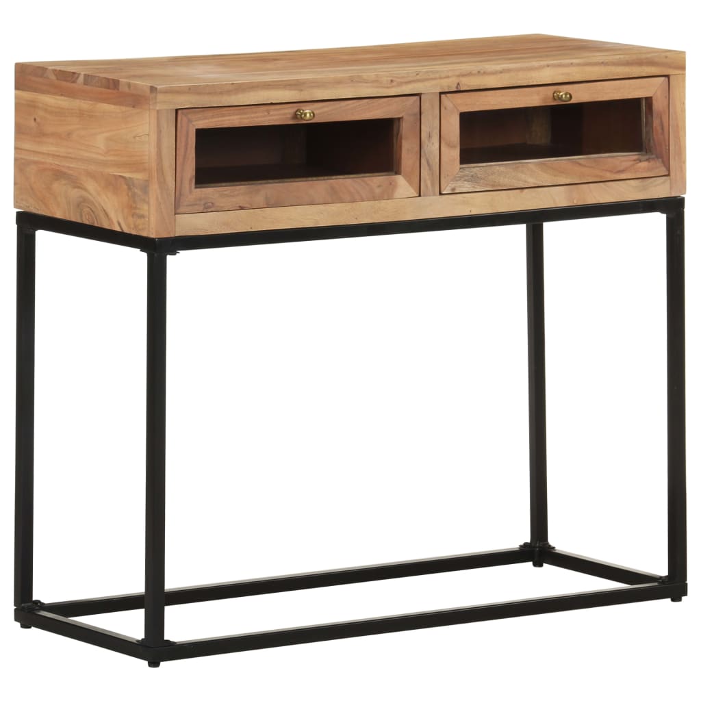 NNEVL Console Table 90x35x76 cm Solid Acacia Wood-0