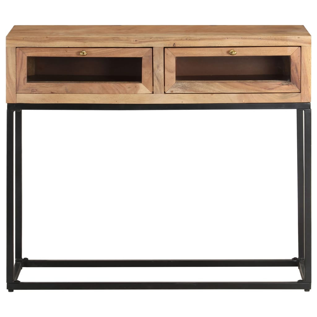 NNEVL Console Table 90x35x76 cm Solid Acacia Wood-1