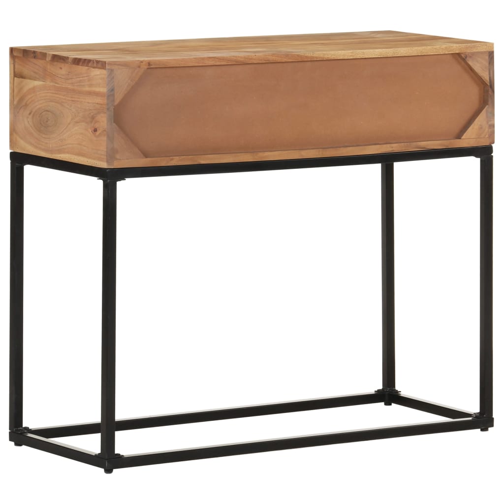 NNEVL Console Table 90x35x76 cm Solid Acacia Wood-3