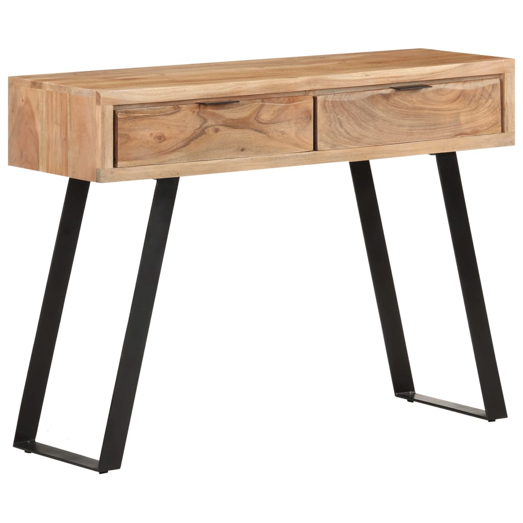 NNEVL Console Table 100x35x76 cm Solid Acacia Wood with Live Edges-0