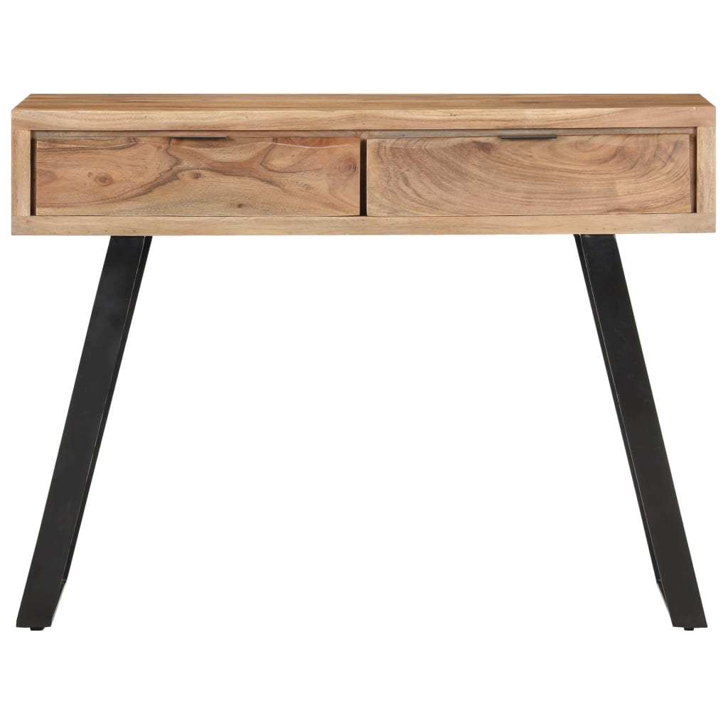 NNEVL Console Table 100x35x76 cm Solid Acacia Wood with Live Edges-2